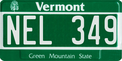 VT license plate NEL349