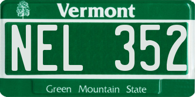 VT license plate NEL352
