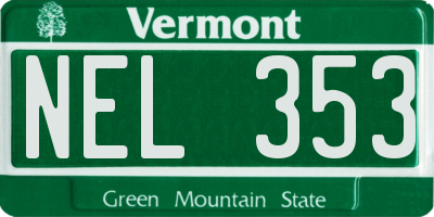 VT license plate NEL353