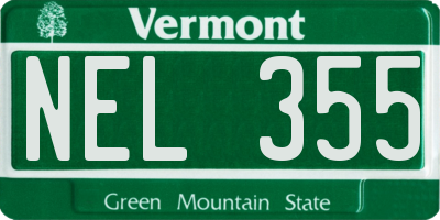 VT license plate NEL355