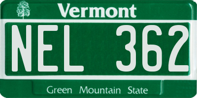 VT license plate NEL362