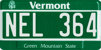 VT license plate NEL364