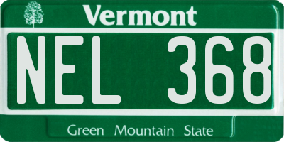 VT license plate NEL368