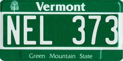 VT license plate NEL373