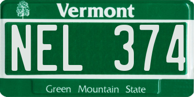 VT license plate NEL374