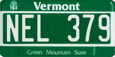 VT license plate NEL379