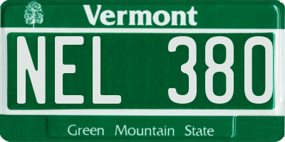 VT license plate NEL380