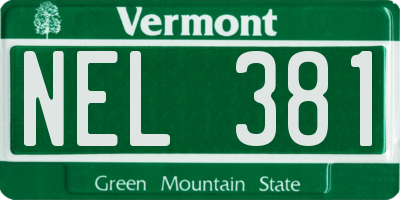 VT license plate NEL381