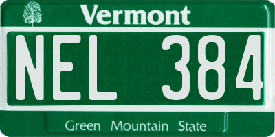 VT license plate NEL384