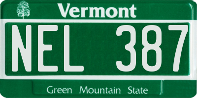 VT license plate NEL387