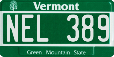 VT license plate NEL389