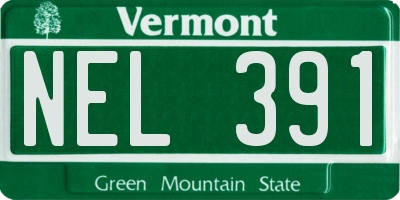 VT license plate NEL391