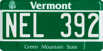 VT license plate NEL392