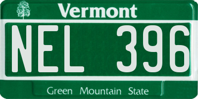 VT license plate NEL396