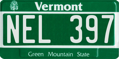 VT license plate NEL397