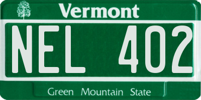 VT license plate NEL402
