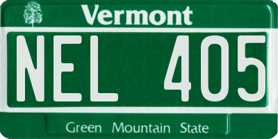 VT license plate NEL405