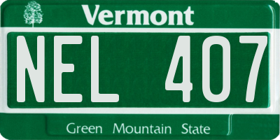 VT license plate NEL407
