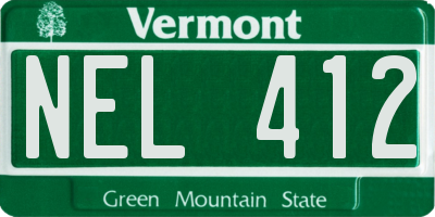 VT license plate NEL412