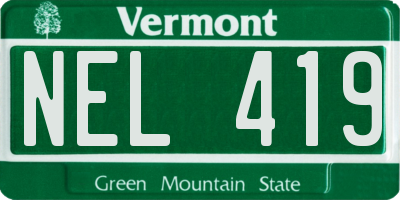 VT license plate NEL419