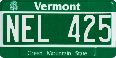 VT license plate NEL425