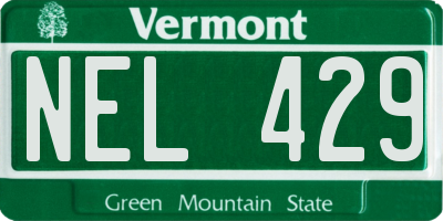 VT license plate NEL429