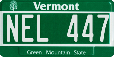VT license plate NEL447