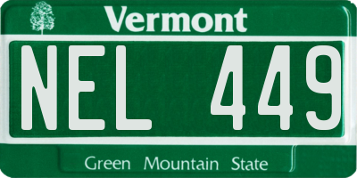 VT license plate NEL449
