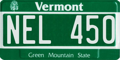 VT license plate NEL450