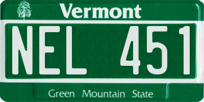 VT license plate NEL451