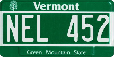 VT license plate NEL452
