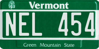 VT license plate NEL454