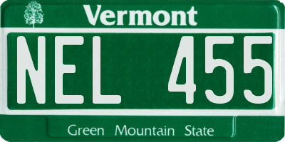 VT license plate NEL455