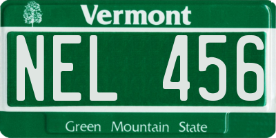 VT license plate NEL456