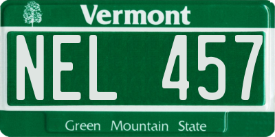 VT license plate NEL457