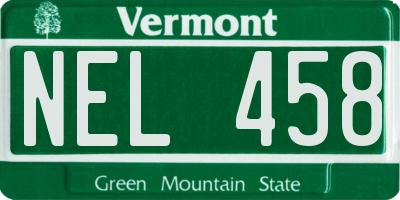 VT license plate NEL458