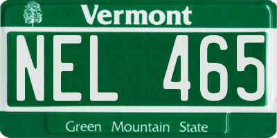 VT license plate NEL465