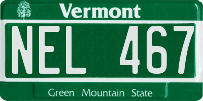 VT license plate NEL467