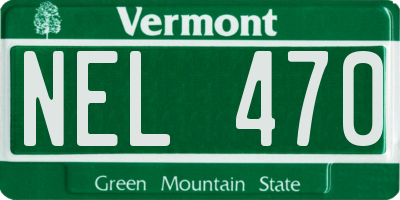 VT license plate NEL470