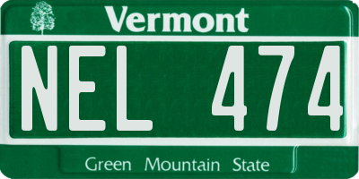VT license plate NEL474