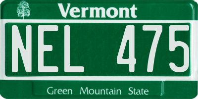 VT license plate NEL475