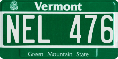 VT license plate NEL476