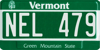 VT license plate NEL479