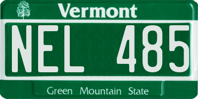 VT license plate NEL485