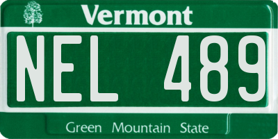 VT license plate NEL489