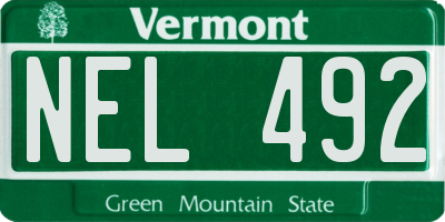 VT license plate NEL492