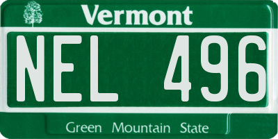 VT license plate NEL496