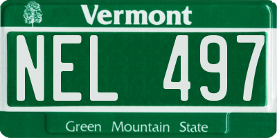 VT license plate NEL497