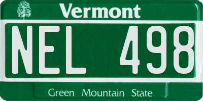 VT license plate NEL498