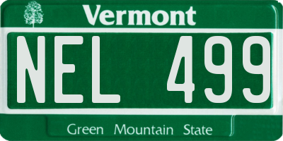 VT license plate NEL499